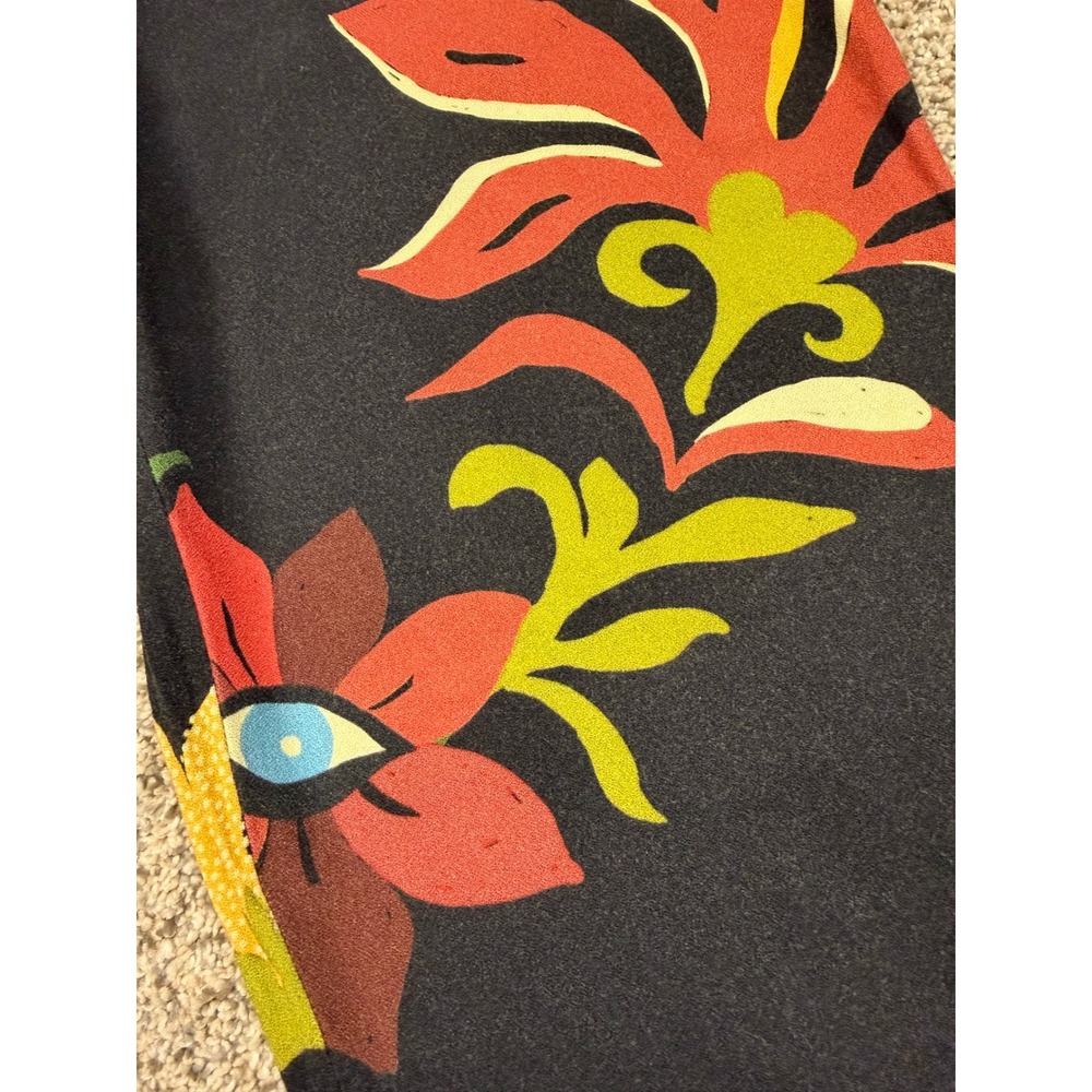 Farm Rio Floral Flare Pants Womens XS Black Tropical Wide Leg - Picture 4 of 15